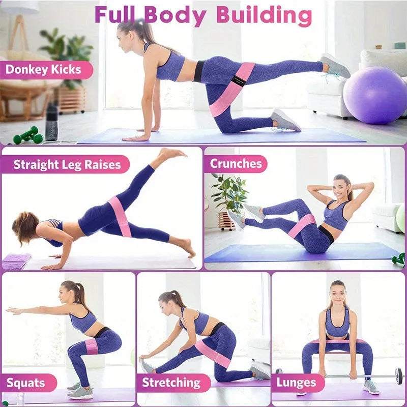 Set de 3 Bandas Elásticas para Glúteos – Yoga, Fitness y Ejercicio