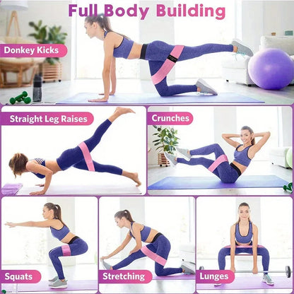Set de 3 Bandas Elásticas para Glúteos – Yoga, Fitness y Ejercicio